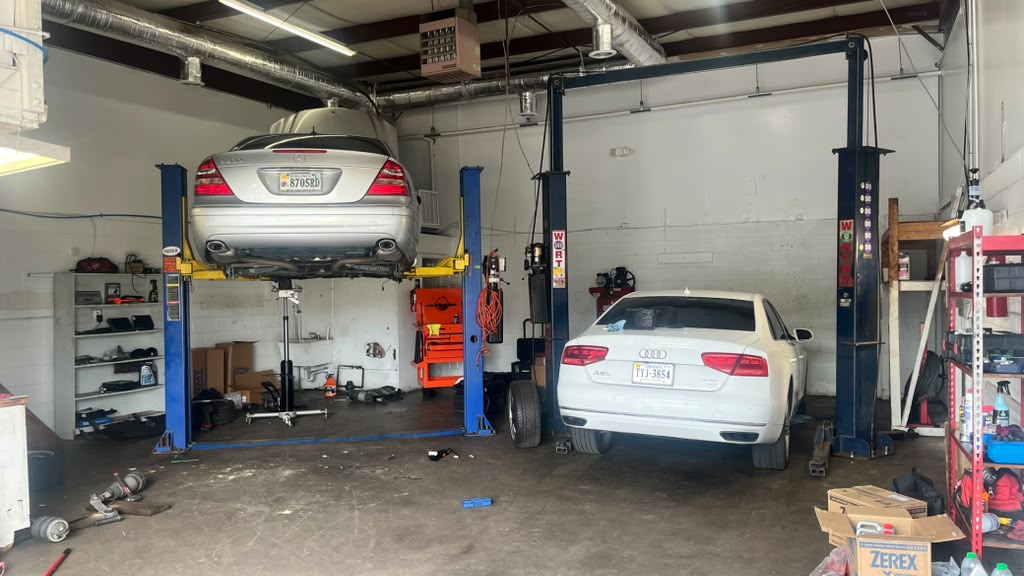 Euro Auto Works service bays in Fredericksburg, VA